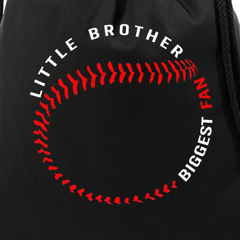 Little Brother Biggest Fan Baseball Season For Drawstring Bag