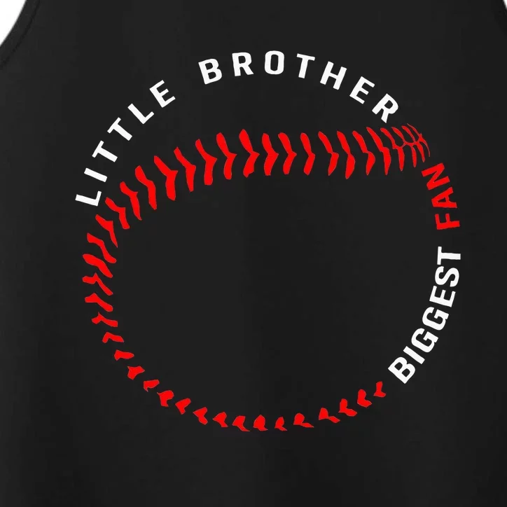 Little Brother Biggest Fan Baseball Season For Performance Tank