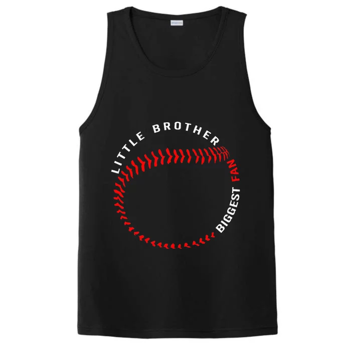 Little Brother Biggest Fan Baseball Season For Performance Tank