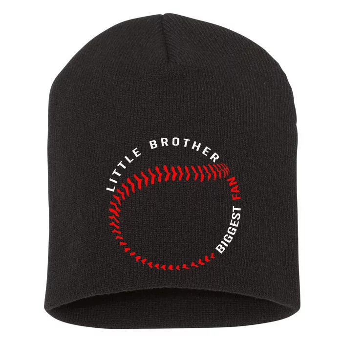 Little Brother Biggest Fan Baseball Season For Short Acrylic Beanie