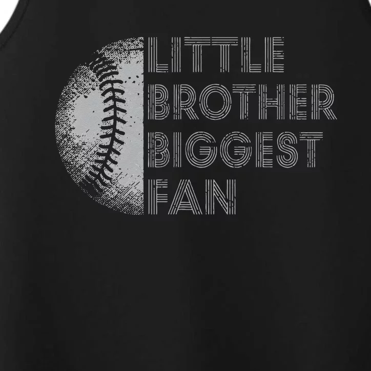 Little Brother Biggest Fan Baseball Season Gift For Performance Tank