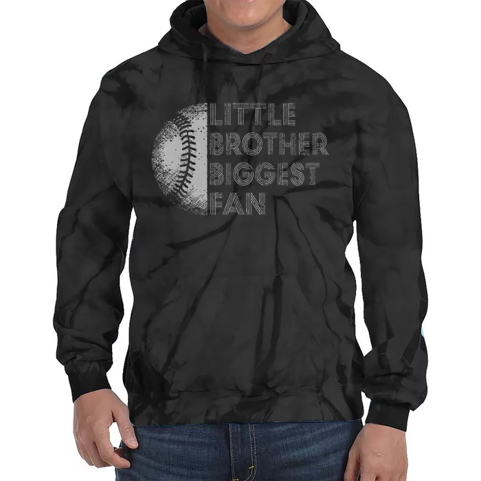 Little Brother Biggest Fan Baseball Season Gift For Tie Dye Hoodie