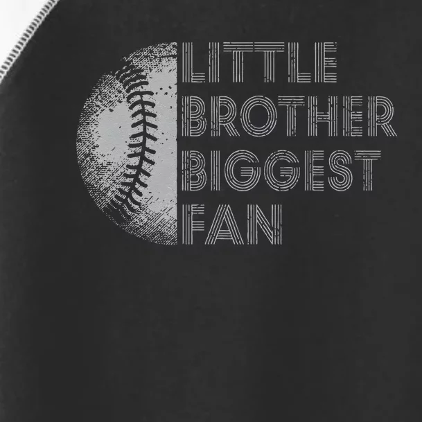 Little Brother Biggest Fan Baseball Season Gift For Toddler Fine Jersey T-Shirt