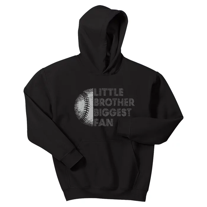 Little Brother Biggest Fan Baseball Season Gift For Kids Hoodie