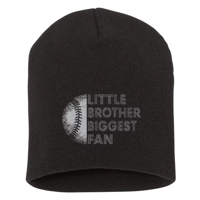 Little Brother Biggest Fan Baseball Season Gift For Short Acrylic Beanie