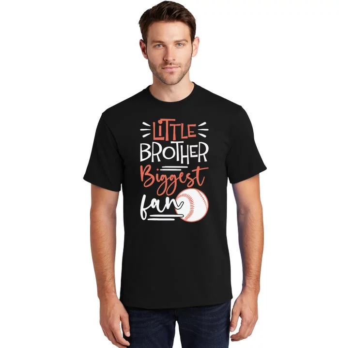 Little Brother Biggest Fan Baseball Season Tall T-Shirt