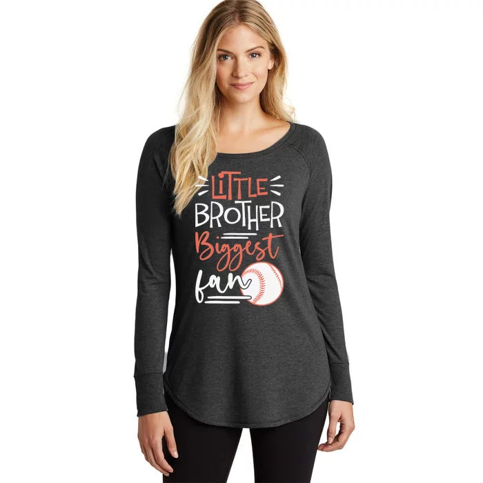 Little Brother Biggest Fan Baseball Season Women's Perfect Tri Tunic Long Sleeve Shirt