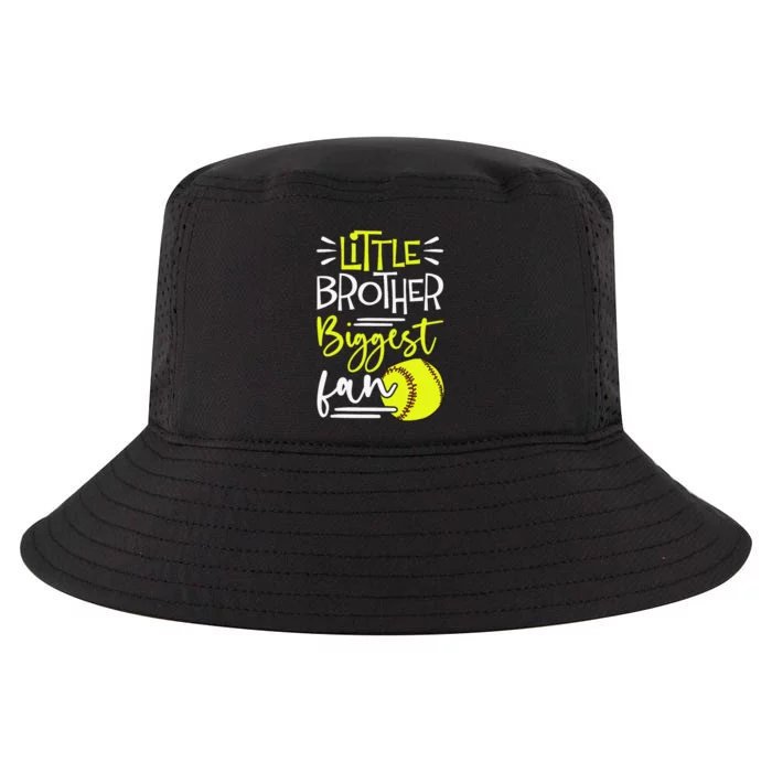 Little Brother Biggest Fan Softball Softball Cool Comfort Performance Bucket Hat