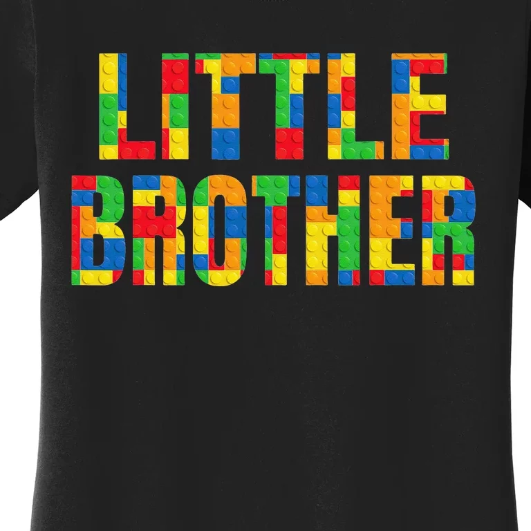 Little Brother Brick Master Builder Building Blocks Family Women's T-Shirt