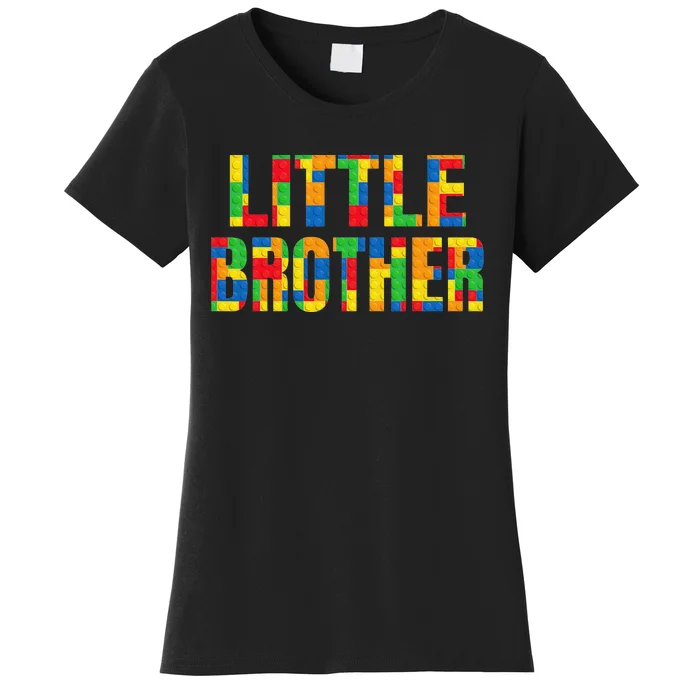 Little Brother Brick Master Builder Building Blocks Family Women's T-Shirt