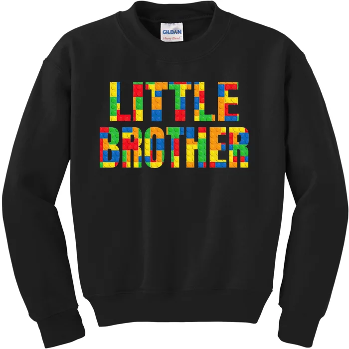 Little Brother Brick Master Builder Building Blocks Family Kids Sweatshirt