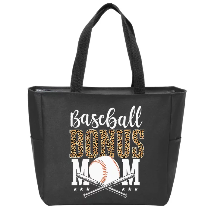 Leopard Baseball Bonus Mom Stepmother Mother's Day Zip Tote Bag