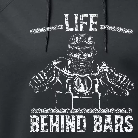 Life Behind Bars Biker Motorcycle Performance Fleece Hoodie