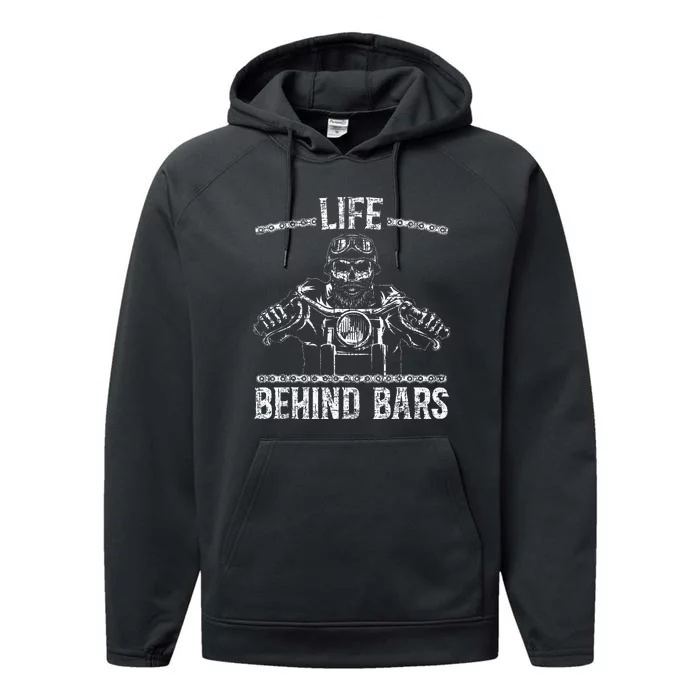 Life Behind Bars Biker Motorcycle Performance Fleece Hoodie