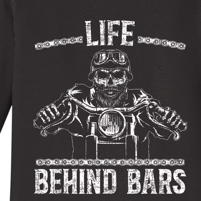 Life Behind Bars Biker Motorcycle Baby Long Sleeve Bodysuit