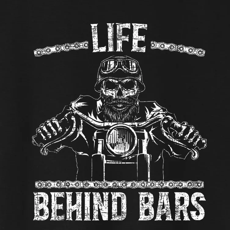 Life Behind Bars Biker Motorcycle Women's Crop Top Tee