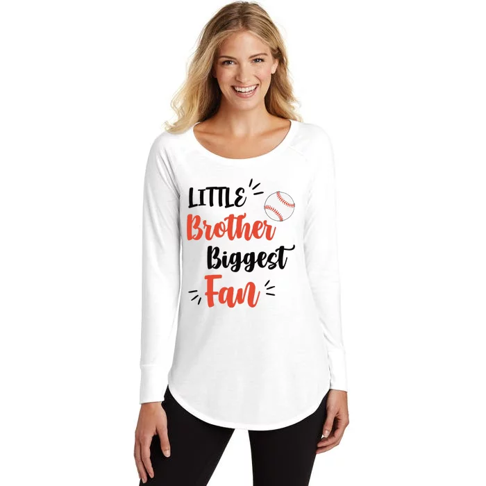 Little Brother Biggest Fan Baseball Season Women's Perfect Tri Tunic Long Sleeve Shirt