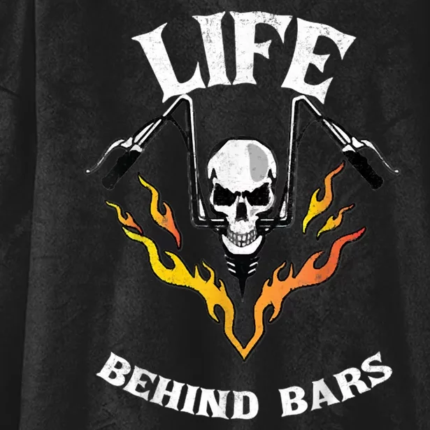 Life Behind Bars Skull Motorcycle Hooded Wearable Blanket