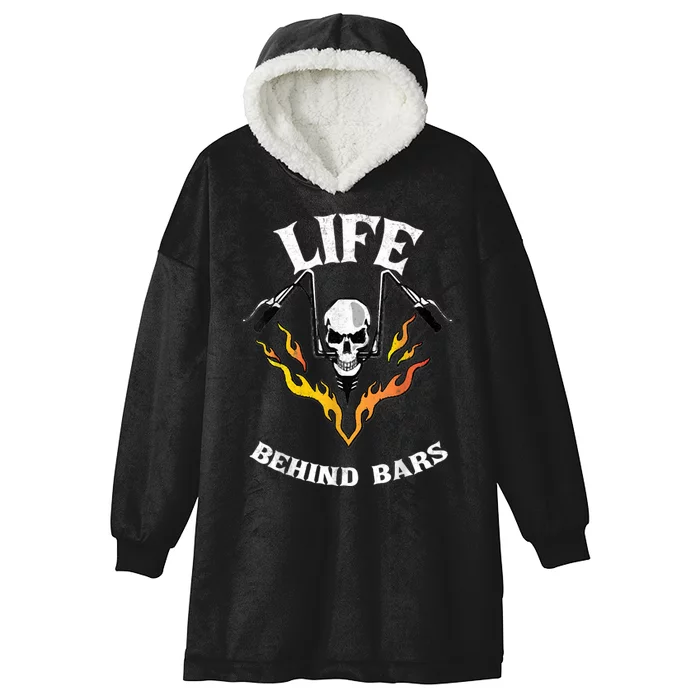 Life Behind Bars Skull Motorcycle Hooded Wearable Blanket