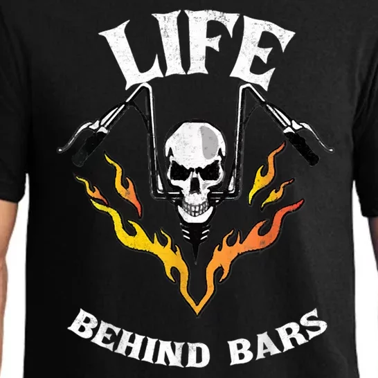 Life Behind Bars Skull Motorcycle Pajama Set