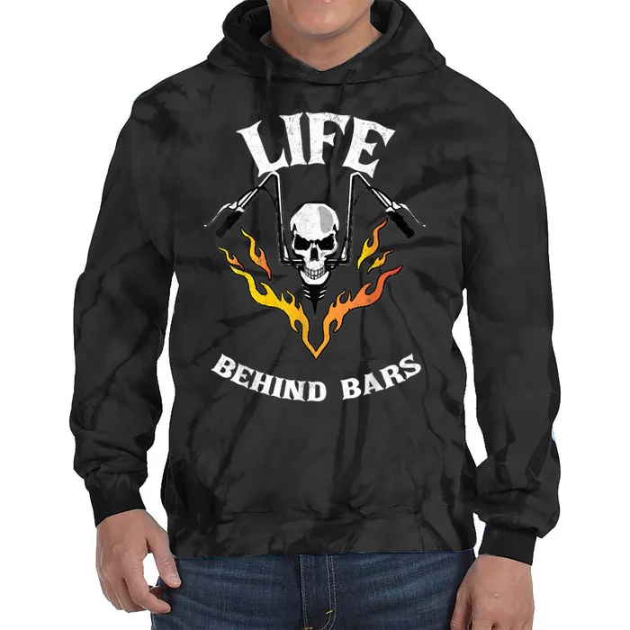 Life Behind Bars Skull Motorcycle Tie Dye Hoodie