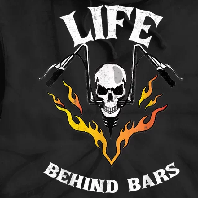 Life Behind Bars Skull Motorcycle Tie Dye Hoodie