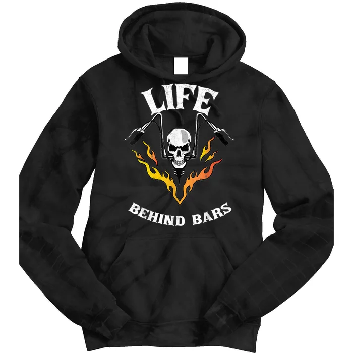 Life Behind Bars Skull Motorcycle Tie Dye Hoodie