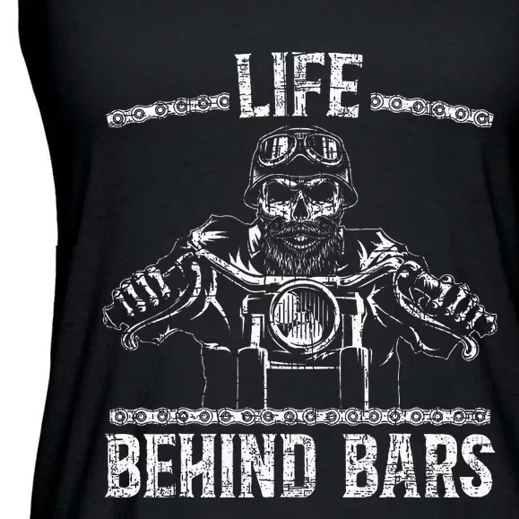 Life Behind Bars Biker Motorcycle Ladies Essential Flowy Tank