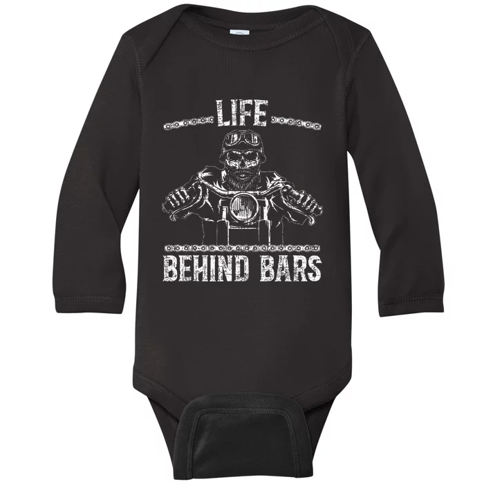 Life Behind Bars Biker Motorcycle Baby Long Sleeve Bodysuit