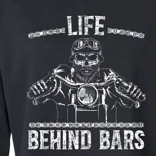 Life Behind Bars Biker Motorcycle Cropped Pullover Crew