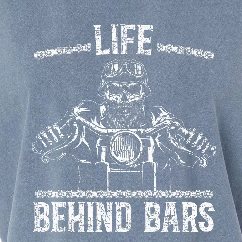 Life Behind Bars Biker Motorcycle Garment-Dyed Women's Muscle Tee