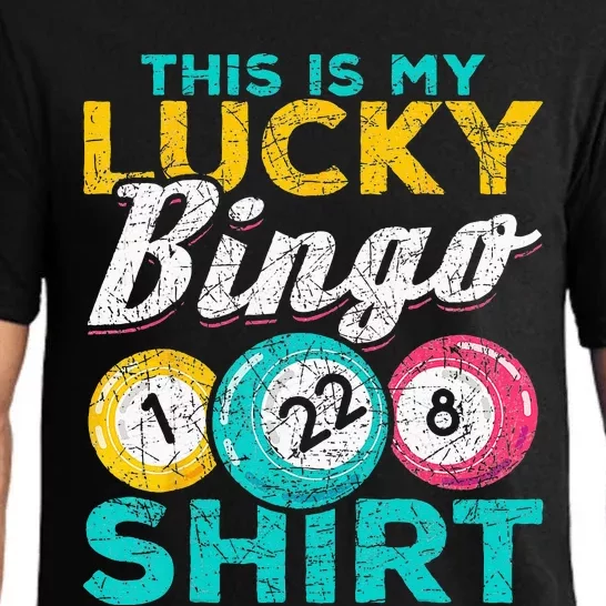 Lucky Bingo Bingo Player Hobby Gambling Funny Bingo Pajama Set