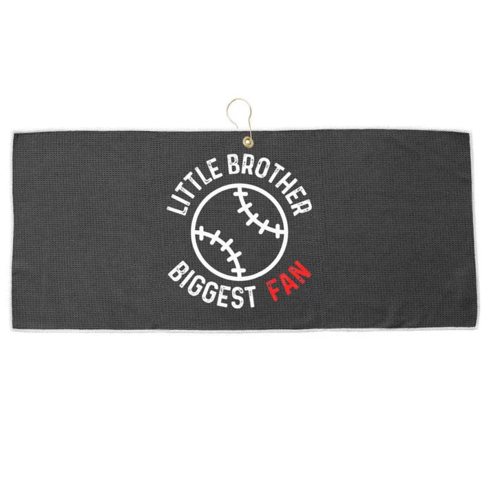 Little Brother Biggest Fan Baseball Season Large Microfiber Waffle Golf Towel