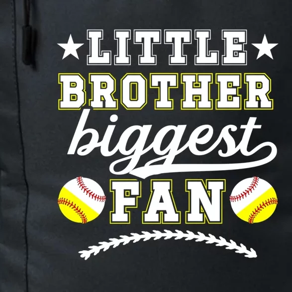 Little Brother Biggest Fan Softball Baseball Brother Gift Daily Commute Backpack