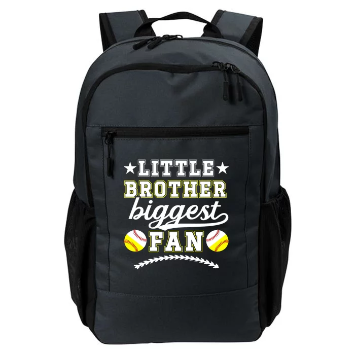 Little Brother Biggest Fan Softball Baseball Brother Gift Daily Commute Backpack