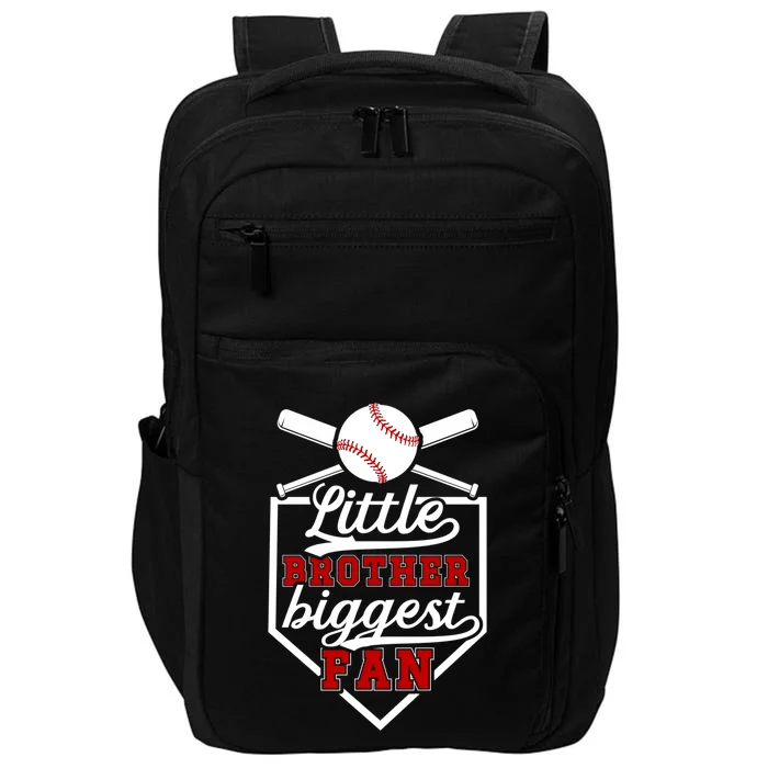 Little Brother Baseball Brother Of A Baseball Player Gift Impact Tech Backpack