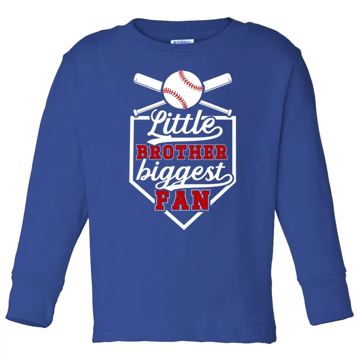 Little Brother Baseball Brother Of A Baseball Player Gift Toddler Long Sleeve Shirt