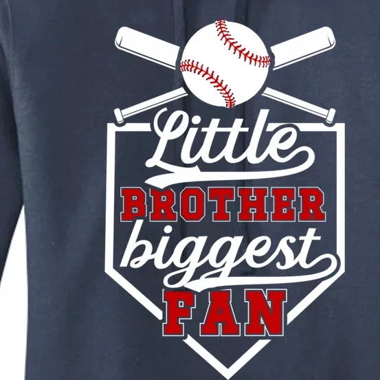 Little Brother Baseball Brother Of A Baseball Player Gift Women's Pullover Hoodie