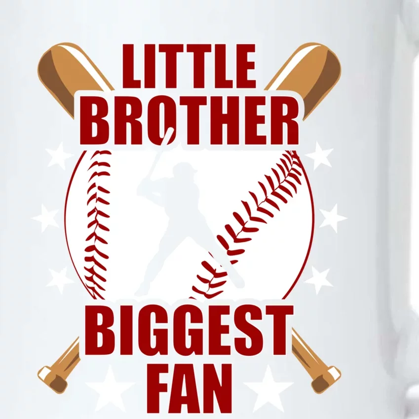 Little Brother Biggest Fan Baseball Brother Gift Black Color Changing Mug