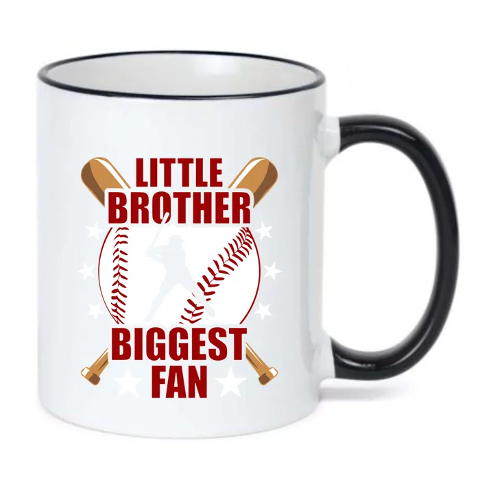 Little Brother Biggest Fan Baseball Brother Gift Black Color Changing Mug