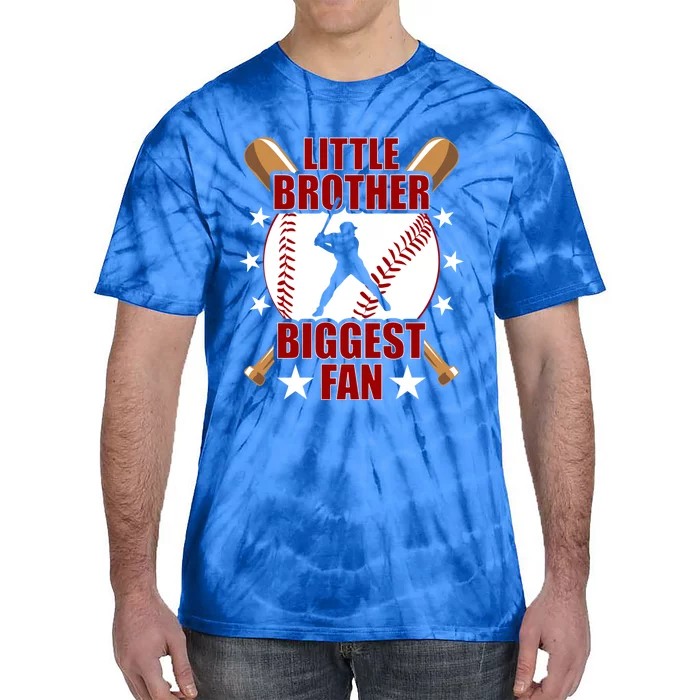 Little Brother Biggest Fan Baseball Brother Gift Tie-Dye T-Shirt