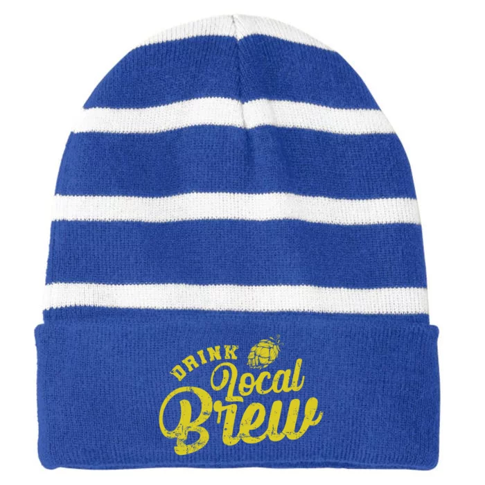 Local Brew Beer Gift Striped Beanie with Solid Band