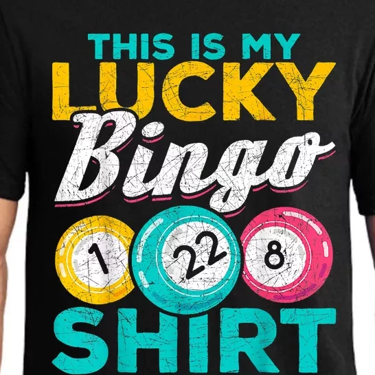 Lucky Bingo Bingo Player Hobby Gambling Funny Bingo Pajama Set