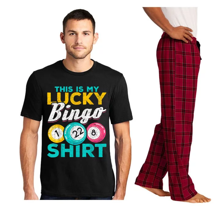 Lucky Bingo Bingo Player Hobby Gambling Funny Bingo Pajama Set