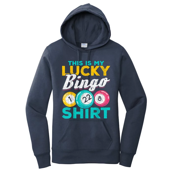 Lucky Bingo Bingo Player Hobby Gambling Funny Bingo Women's Pullover Hoodie