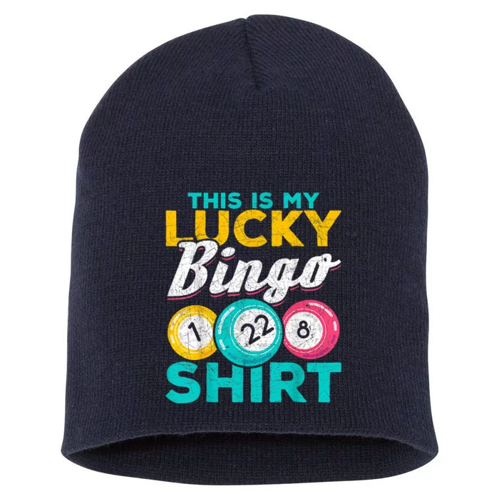 Lucky Bingo Bingo Player Hobby Gambling Funny Bingo Short Acrylic Beanie