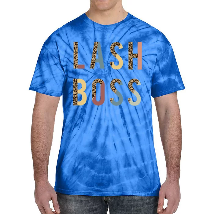 Lash Babe Boss Hustler Artist Tech Eyelash Extention Leopard Gift Tie-Dye T-Shirt