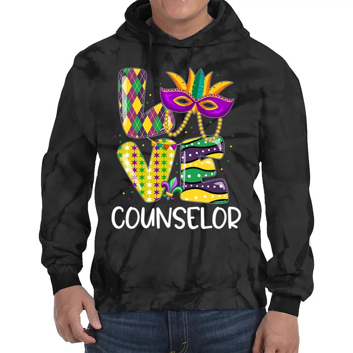 Leopard Beads Bling Love Counselor Mardi Gras Costume Tie Dye Hoodie