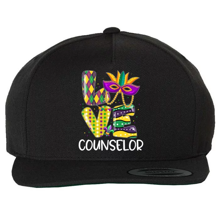 Leopard Beads Bling Love Counselor Mardi Gras Costume Wool Snapback Cap