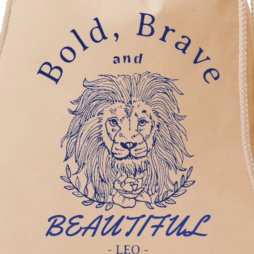 Leo Bold Brave Beautiful Zodiac Design Drawstring Bag